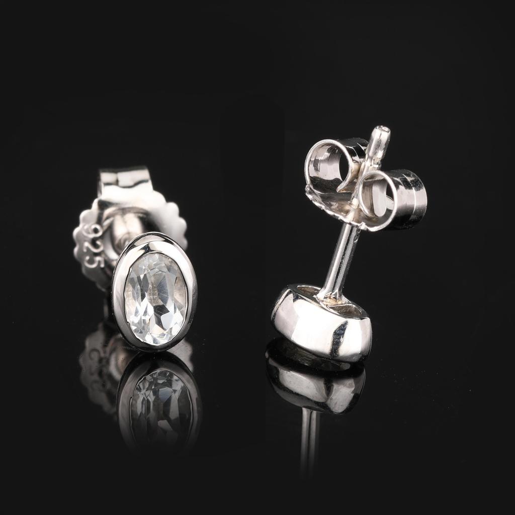 Orecchini Topazio Bianco Argento Sterling 925 Rodiato Gioielli Regalo per Lei