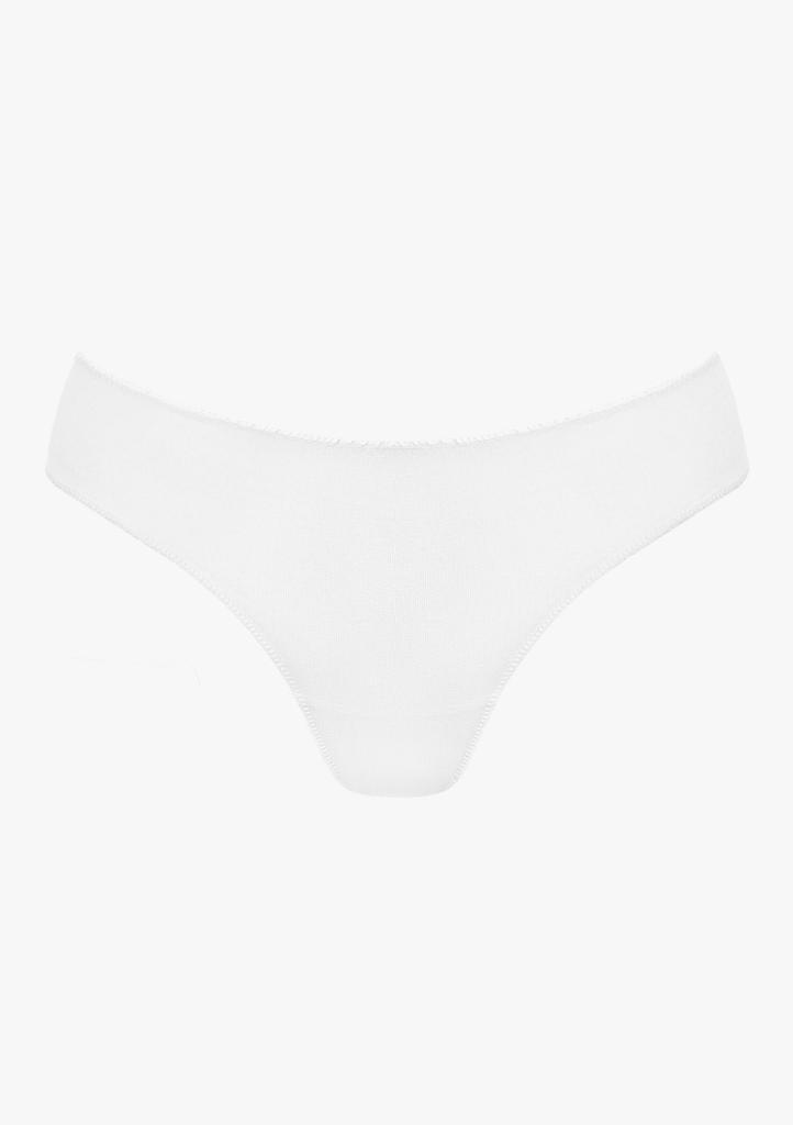 Majtki damskie typu brazyliany bawełniane z koronką białe Orchidea Pierre Cardin