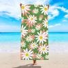 Daisy Flower Beach Towel Yoga Mat Microfiber Quick Dry Floral Bath Towel for Bathroom Swim Sports Gym Sand Proof Beach Blanket
