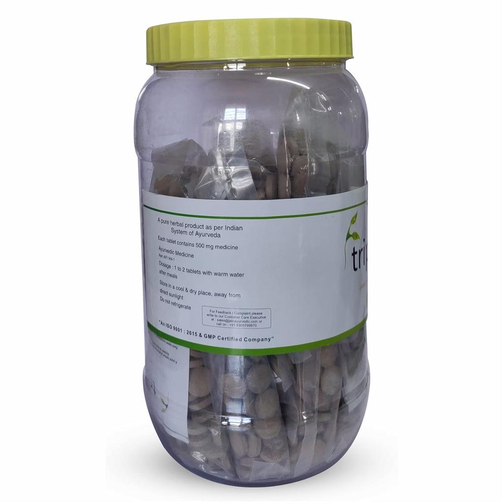 Jain Triphala Tablets 1000 Count | Ayurvedic Digestive Support, Detox & Wellness Supplement
