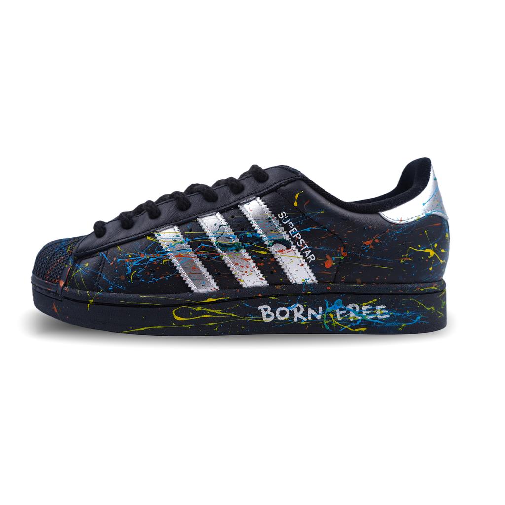 adidas Originals SUPERSTAR Born Free, Special Box Low Top Skateboard Shoes Unisex Black Silver EG4959(Team886-SBOX)