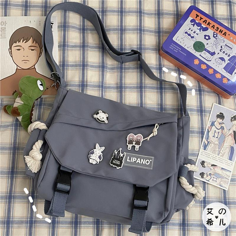 Wind large capacity shoulder bag men's Harajuku retro tooling mailman bag girl student messenger bag