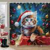 Christmas Snowman Shower Curtain Christmas Tree Winter Snow Christmas Gift Polyester Shower Curtains Bathroom Decor with Hooks