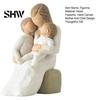Healing Home Ornament Mother Holding Baby Figurine, Resin Family Love Statue for Bedroom Desk, Desktop Decoration Study Heartwarming Decor Ornament,