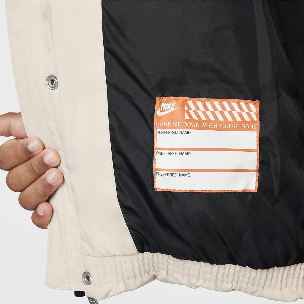 Nike Down Jacket Dune White Children Aged 3 7 Years Old Kids' HQ7310-126