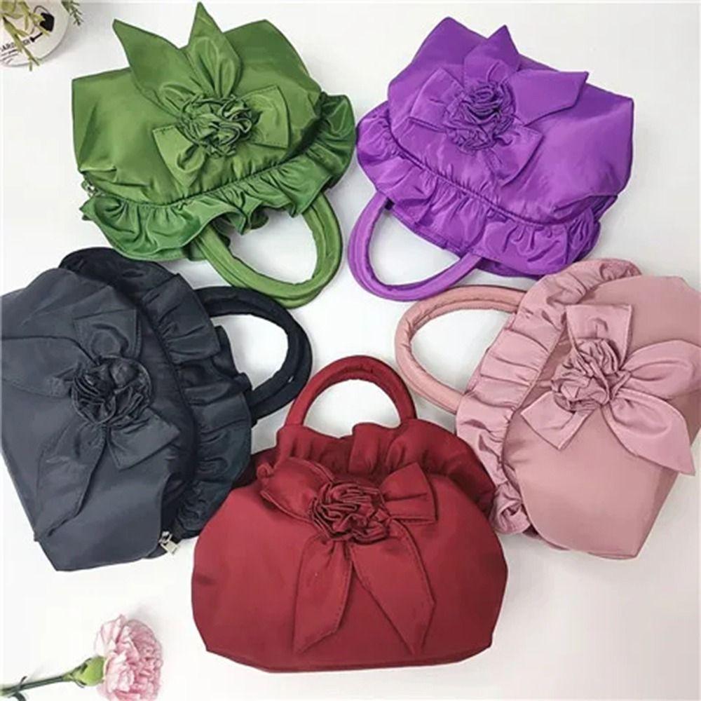 

Soft Ladies Handbag Flowers Mini Mother Bag Vintage Women Bowknot Bag Phone рожевий