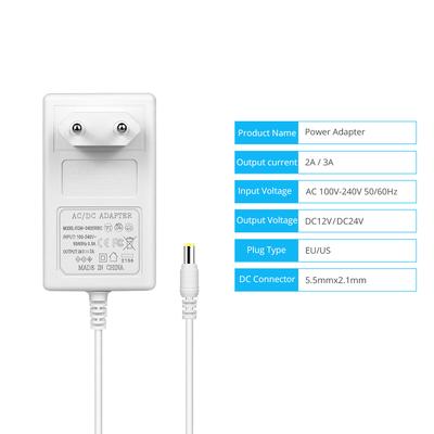 LED Driver AC 100V-240V To DC 12V 24V 2A 3A Lighting Transformers Switching Power Supply Adapter Converter Charger For LED Strip