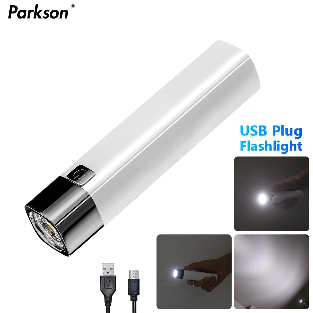 Mini USB Rechargeable LED Flashlight Super Bright Outdoor Waterproof Lighting Small White Flash Light Riding Camping Hunting