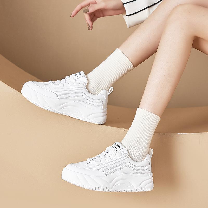 Women's Sneakers Shoe Anti-slip Lace-up Student Spring and Autumn Women Shoes Plus Size Flat Casual Shoes Female