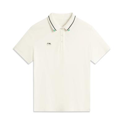 Série de Compra em Grupo Li Ning Pulôver Casual Esportivo Simples Confortável Versátil Camisa Polo de Manga Curta Tops Femininos APLV060-1