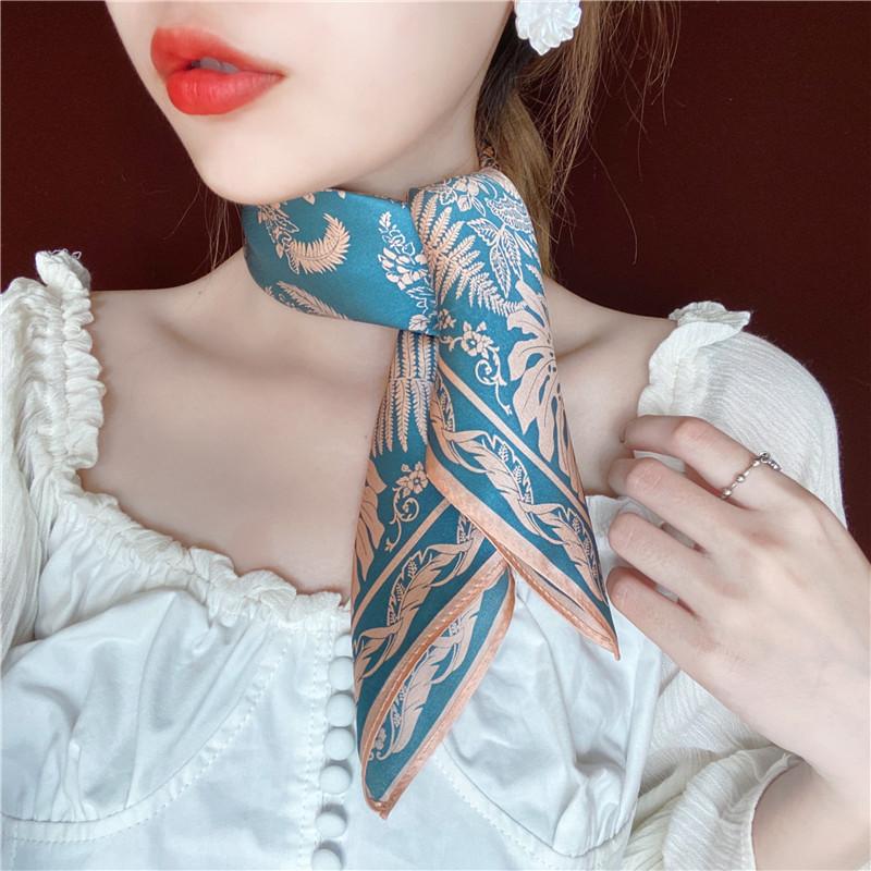 New 100% Natural Silk Scarf Square Female Fashion Beach Pashmina Bufanda Women Shawl Wraps Bandana Scarves Foulard Echarpe 53cm