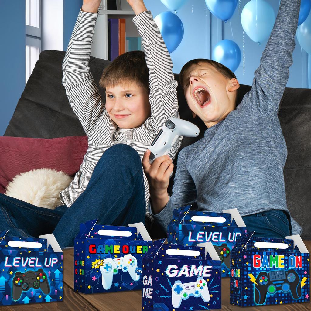Video Game Party Favor Boxes, 24 Piece Video Game Gift Box Set - Video Game Themed Party Favor Box Candy Box for Video Game Birthday Party Decorations