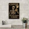 "Caffeine Is Murder Is Wrong" Vintage Metal Sign, 8x12 Inch.