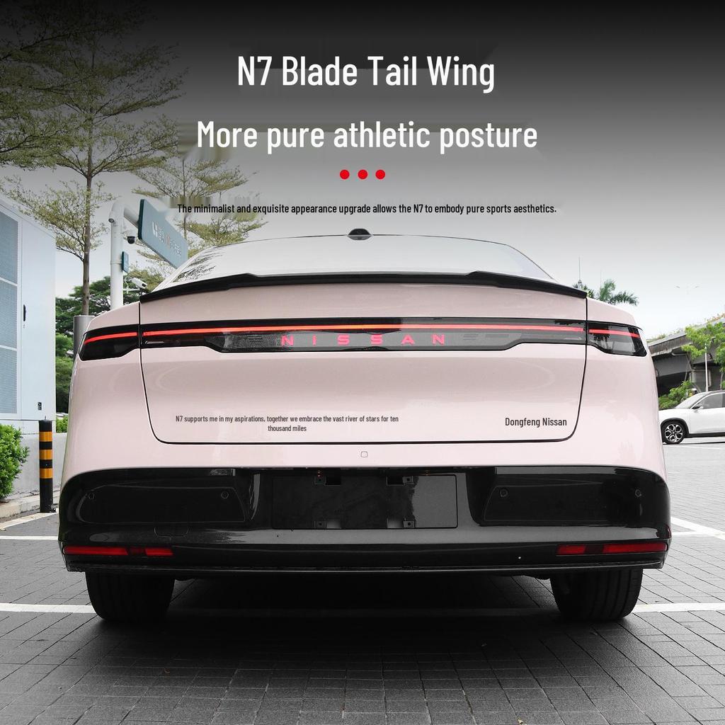 Nissan N7 Blade Tail Wing Spoiler Stabilizer - Hole-Free Exterior Upgrade Accessory