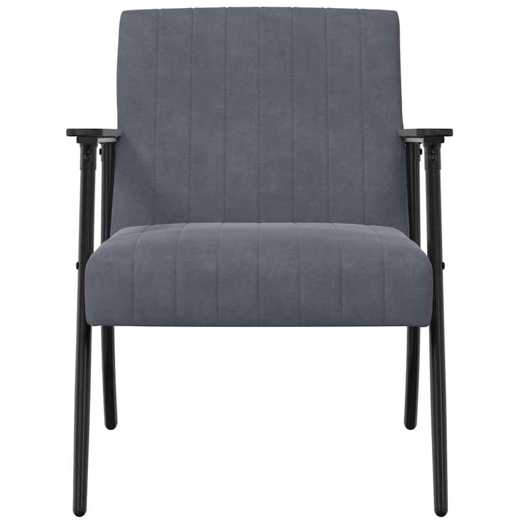 Armchair Dark Grey 59 x 75 x 78 cm Velvet