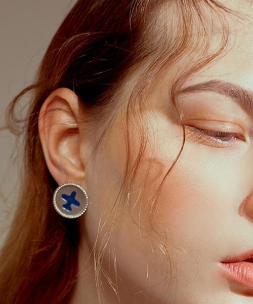 Bonbeau Simple Unique Airplane Coin Earrings Antique Airplane Coin Earring
