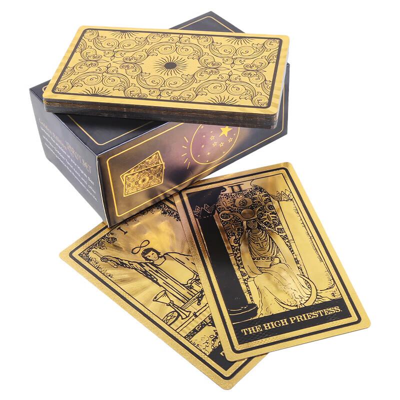 Waterproof Gold Foil PVC Tarot Card Set