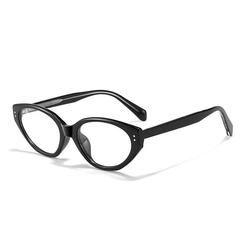 Brown Cat-Eye Acetate Frame with Myopia & Blue Light Prescription Lenses