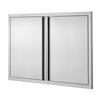 BBQ Access Door, 914x610 Mm Double Outdoor Kitchen Door, Stainless Steel Flush Mount Door, Wall Vertical Door with Recessed Handles , for BBQ Island,