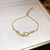 14k Real Gold Electroplated Zircon Gourd Bracelet, Exquisite Temperament Bracelet, Personalized Versatile Jewelry Women