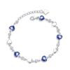 Heart of the Ocean: Mori-kei Blue Crystal Heart Bracelet for Women