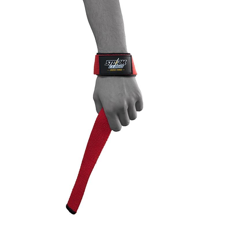 StormCloud Deadlift and Weightlifting Training Straps Red Red