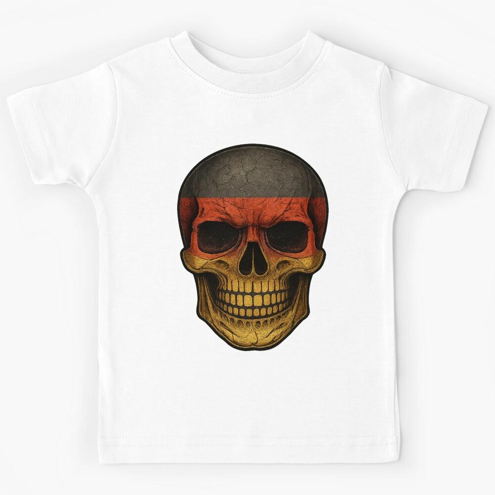 Vintage German Flag Skull – Bold German Pride with Eagle Spirit Kids T-Shirt 140