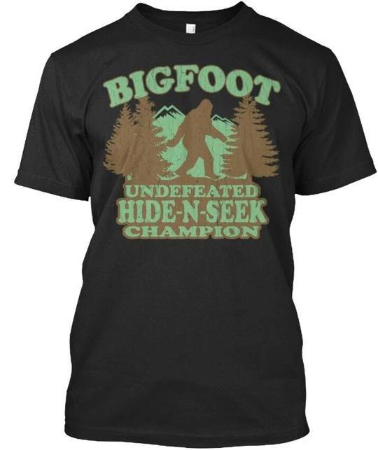 

Bigfoot Funny Vintage Undefeated Hide N Seek T shirt Made in USA Size S to 5XL S