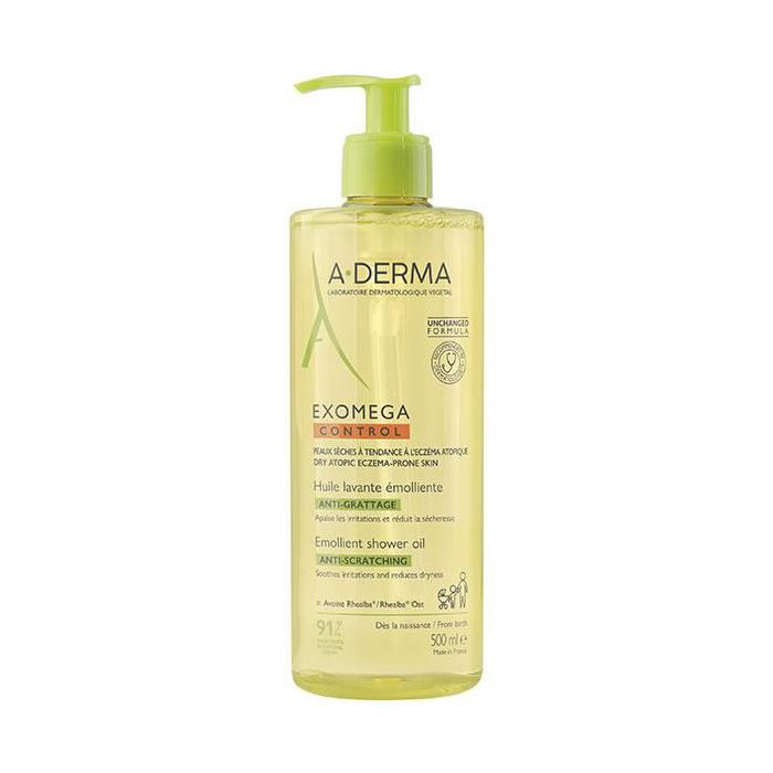 A-DERMA Exomega Control Huile Lavante Émolliente Peaux Sèches Atopiques 500 Ml