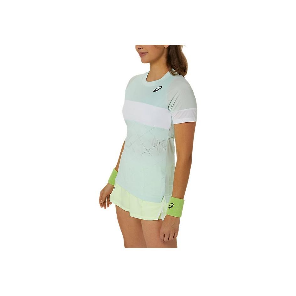 Asics Game SS Quick-Dry Breathable Knit Short Sleeve T-Shirt Women Tops Light-Blue 2042A301-409