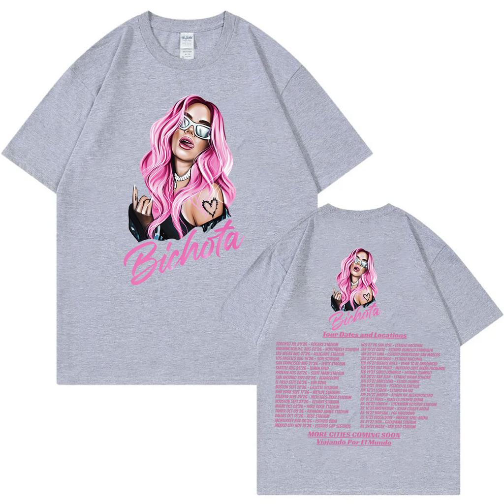 Singer Karol G Tropicoqueta Tour 2026 Graphic T Shirts Fashion Aesthetic Short Sleeve Tshirts Unisex Unisex Casual Cotton Tshirt