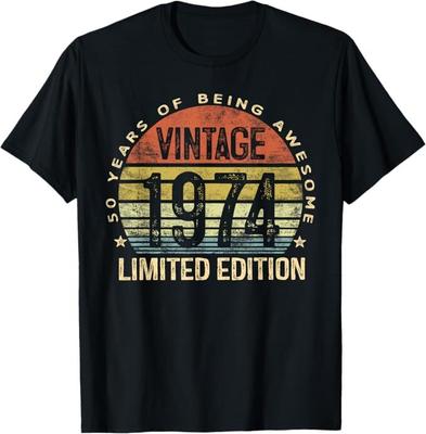 Cadeaus voor 50-jarigen Vintage 1974 Limited Edition 50e Verjaardag T-shirt