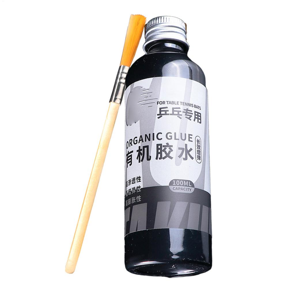 100ML Professional Table Tennis Rubber Glue Ping Pong Racket Speed Glue with Brush Rubber Adhesive & Cleaner for School Office