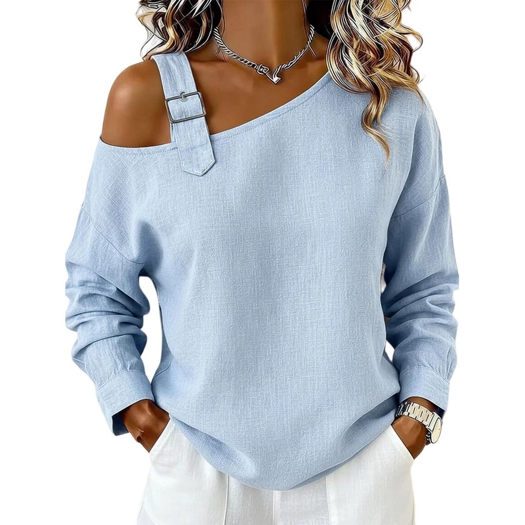Womens Spring Tops Off Shoulder Design Summer Shirts for Women Long Sleeve Womens Summer Shirts Dressy Tops for Women