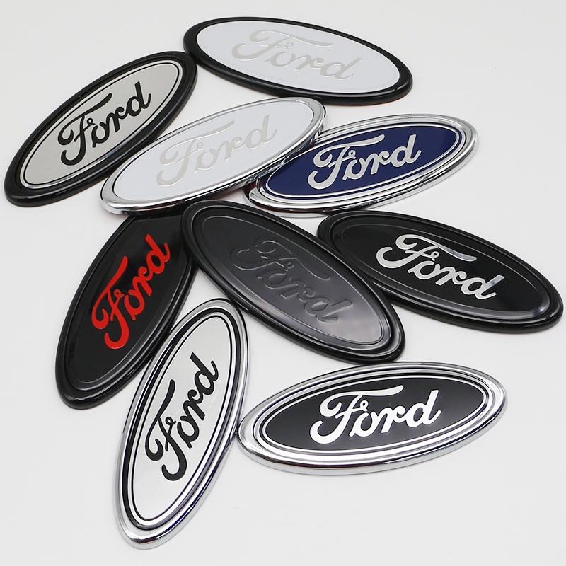 11.5x4.5cm 3D ABS Front Hood Rear Trunk Badge Emblem For Ford Fiesta Focus Mondeo Mustang Ranger Kuga Edge Auto Tuning Accessory