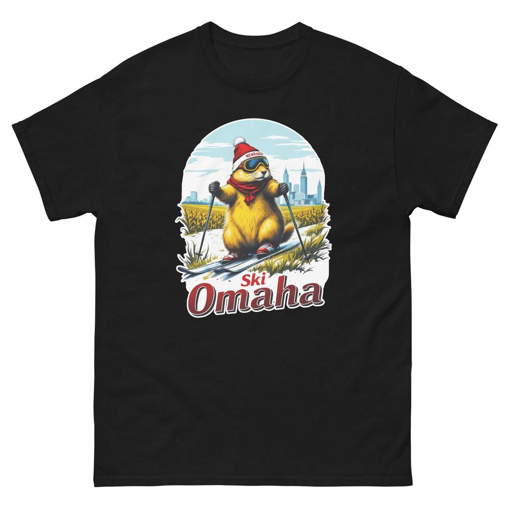 Ski Omaha Prairie Dog Skiing Skier Animal T-Shirt