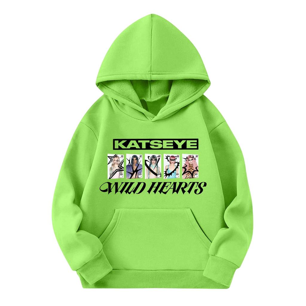 Girls Long Sleeve Hoodie with Graphic Print and Pockets Trendy Casual Pullover for Kids