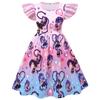 88462 Vestito Ruffle con Stampa Cuori e Treccine Lily Lovebraids per Bambina