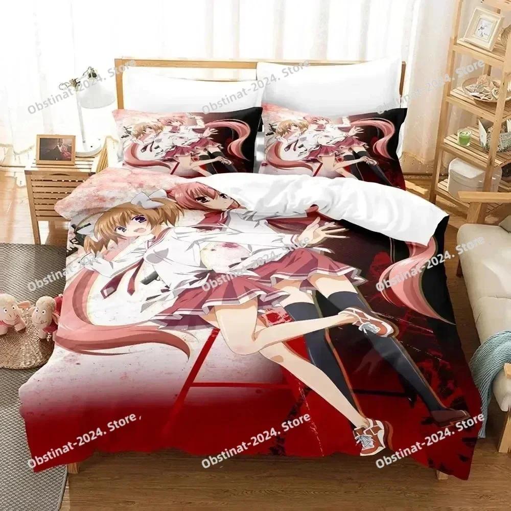 Anime Aria the Scarlet Ammo Hidan no Aria Bedding Set Printed single Comforter Quilt Bed Cover Duvet Cover Pillow Case 3 Pieces
