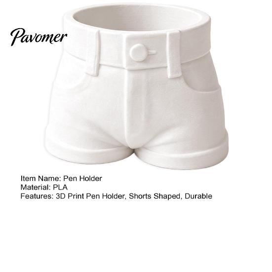 Decoración Creativa de Escritorio para Mujeres Portalápices con Forma de Pantalón Corto, Taza Divertida para Guardar Papelería y Pinceles de Maquillaje, Contenedor Organizador 3D con Estampado de Bolígrafos Oficina