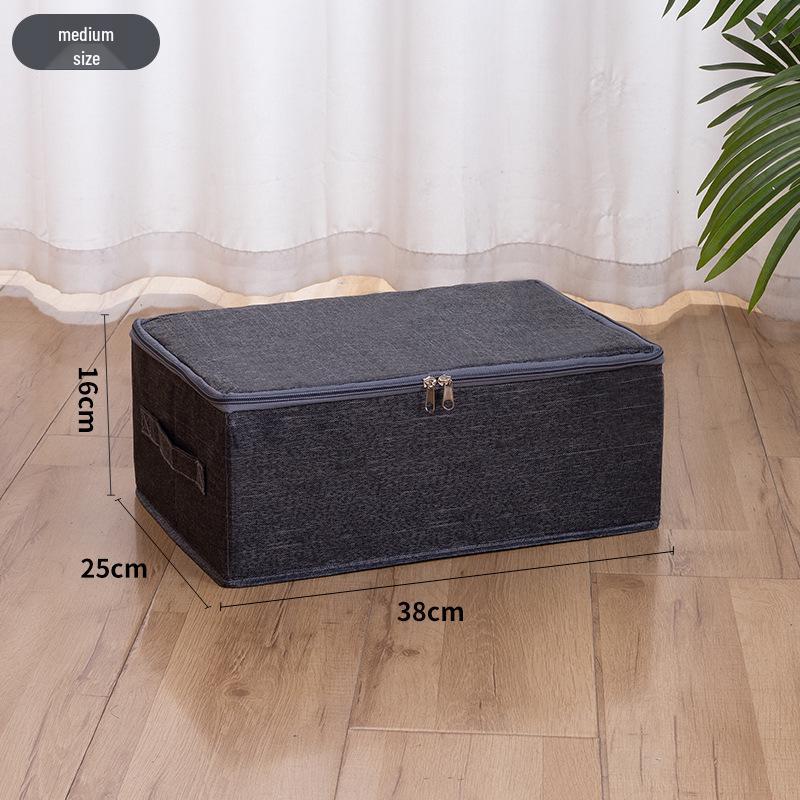 Large Capacity Foldable Storage Box with Soft Lid: Portable Organizer for Household and Document Storage