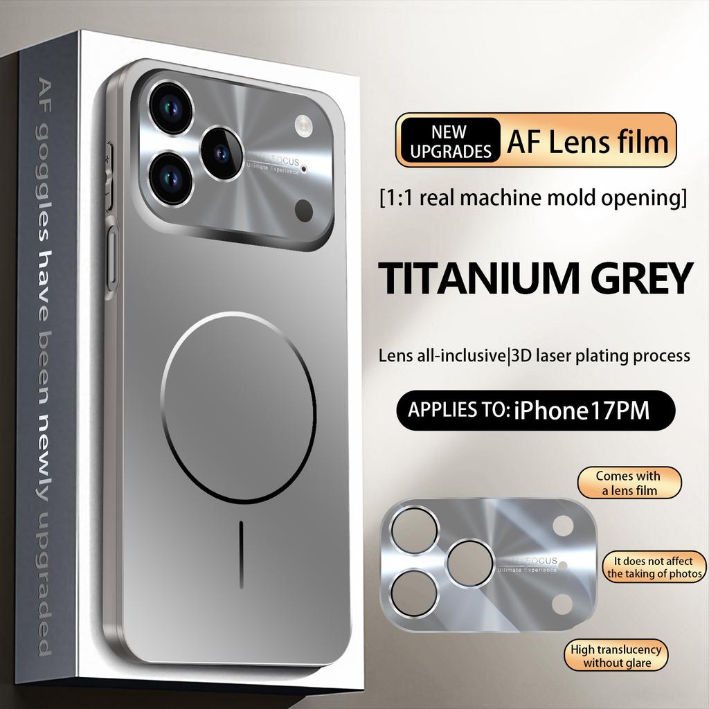 Original Magsafe Magnetic Phone Case For iPhone 17 Air 16 15 14 13 Pro Max Glass Nano Crystal Lens Wireless Charge Cover