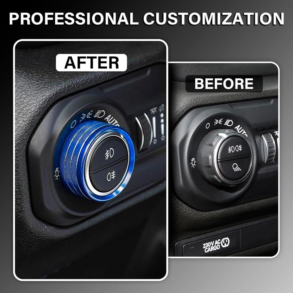 8Pcs Button Knob Cover for Jeep Wrangler JL JLU 2018-2024 2025 & Gladiator JT -2024 2025 Accessories, JL Window Switch Button Cover Volume Radio Air