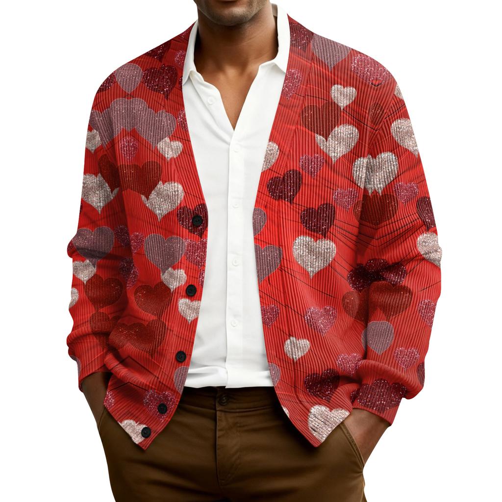 Herren Rippstrick Langarm Strickjacke