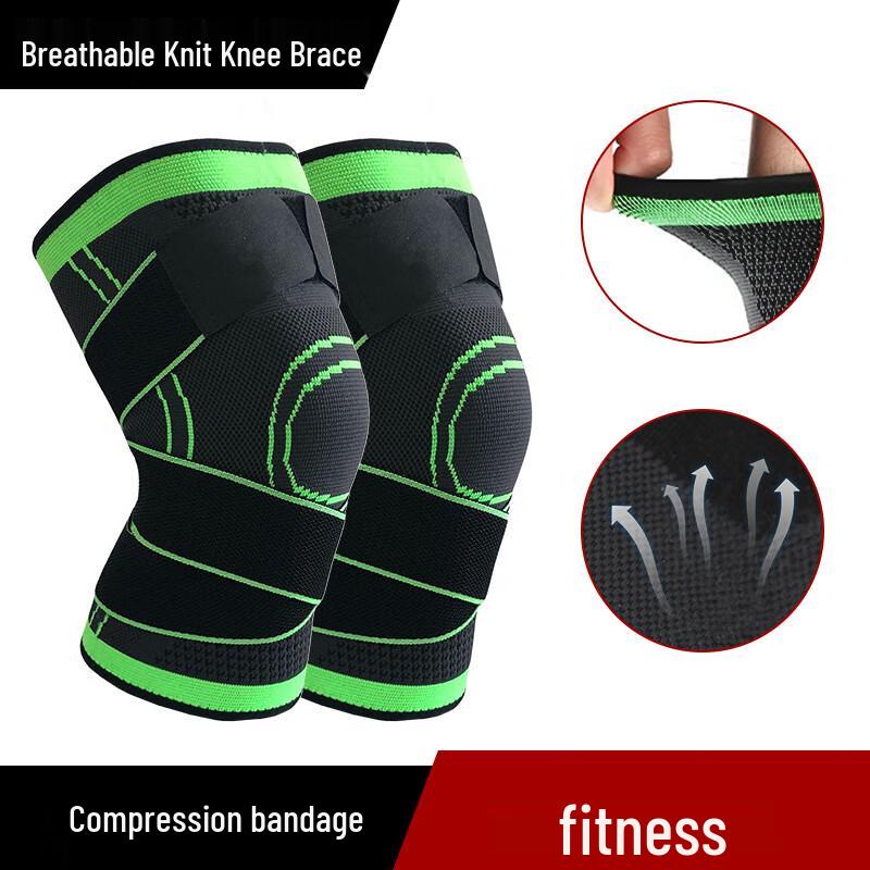 Athletic Compression Knit Knee Support with Strap