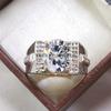 Moissanite Oval Cut Gemstone With 925 Sterling Silver Ring For Men's #B314 JL375681969401