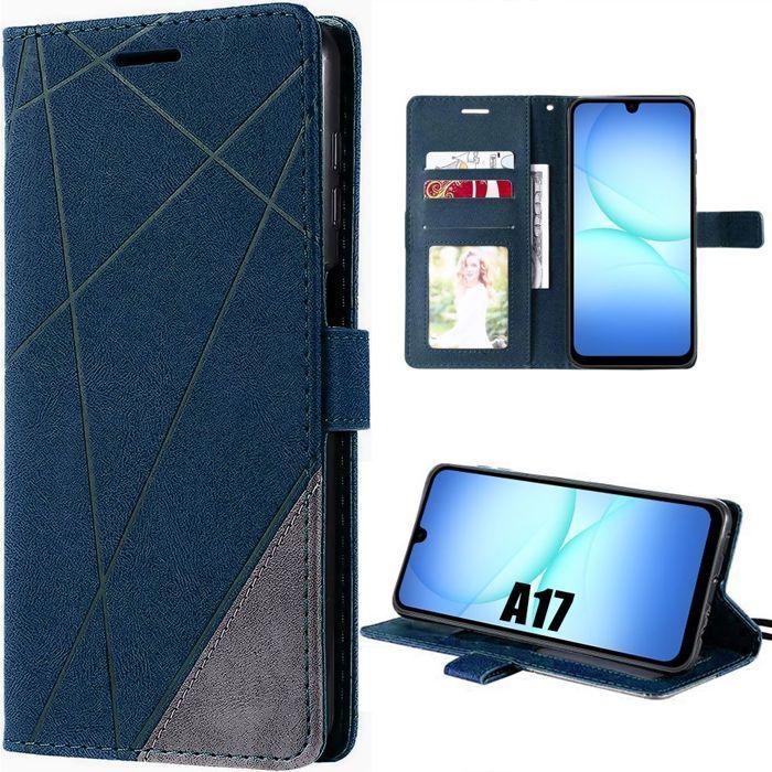 Coque de Protection - BOOLING - Samsung Galaxy A17 4G/5G - Cuir Synthétique Élégant - Bleu Marine