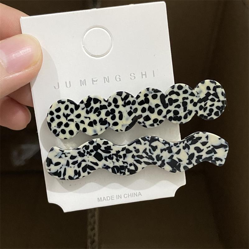 2pcs/set Acetate Hair Clips Pastel Color Wave Geometric Barrettes Women Hair Accessories Side Pins Hairpin