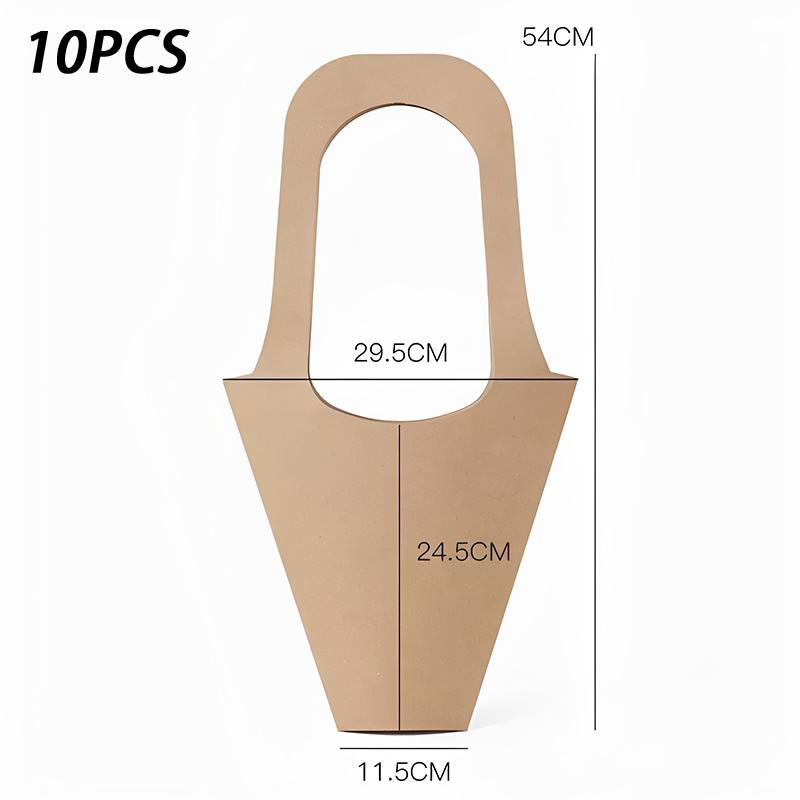 10Pcs Kraft Paper Flower Bag Valentine'S Day And Mother'S Day Bouquet Wrapping Paper