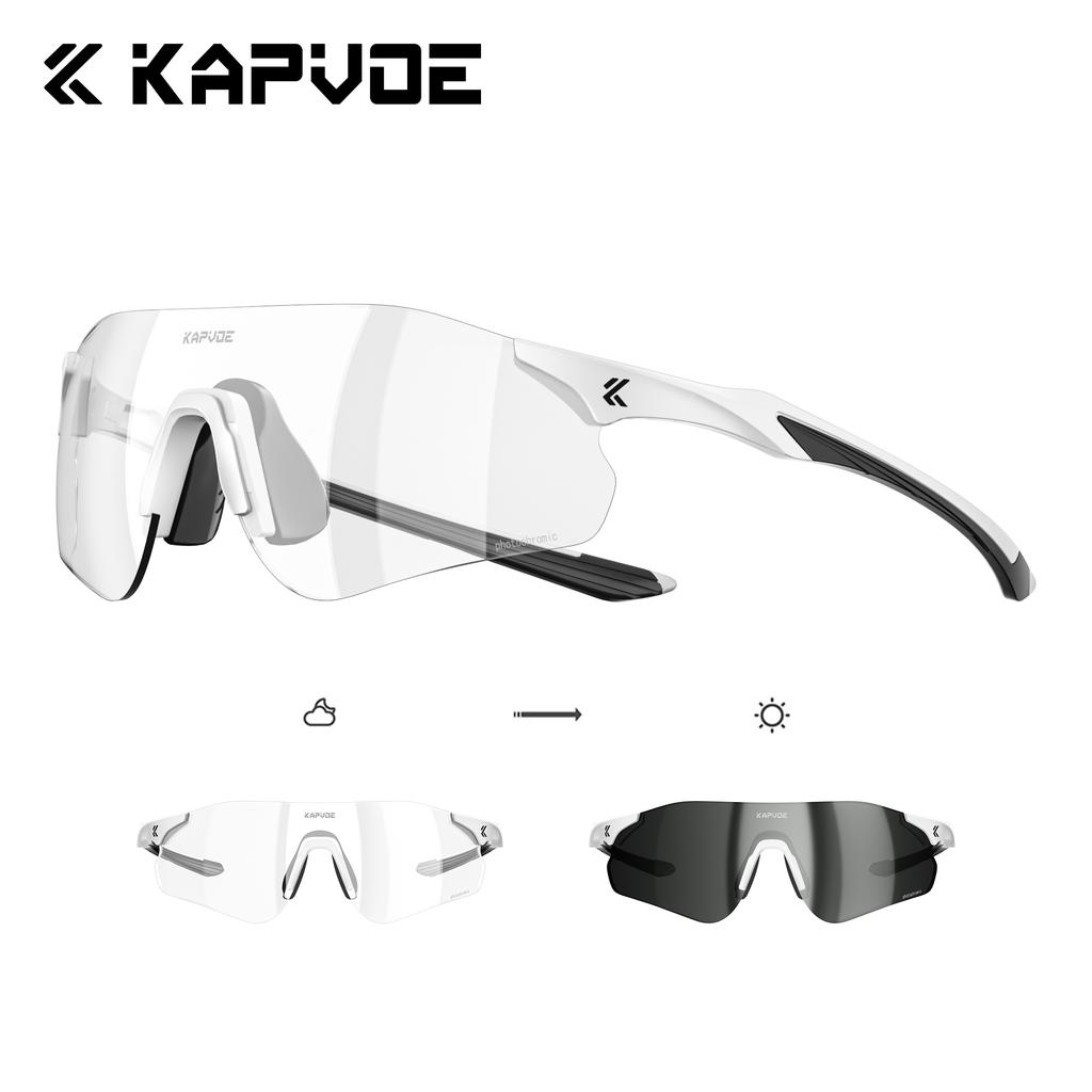 Kapvoe Photochromic Running Sunglasses Women Men Cycling Glasses Bike Glasses UV400 Bike Eyewear MTB Sports Bicycle Goggles 2026